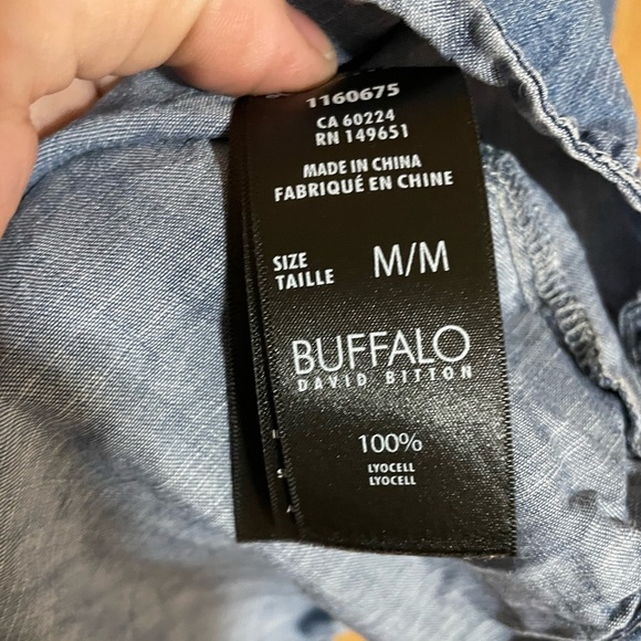 BUFFALO - Blue Faded Front Button Denim Shirt - Picture 6 of 6